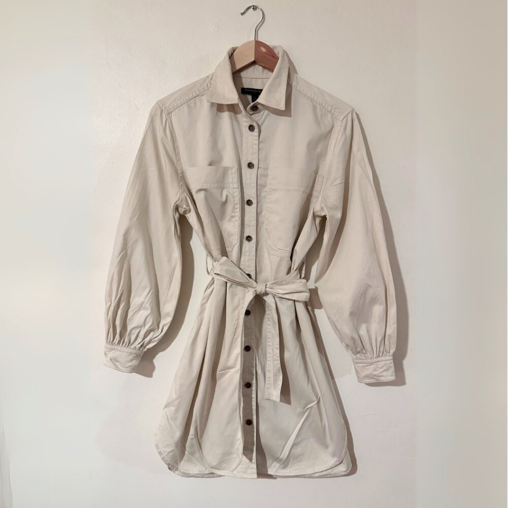 Banana Republic | Twill Mini Shirtdress | Alabaster | Small